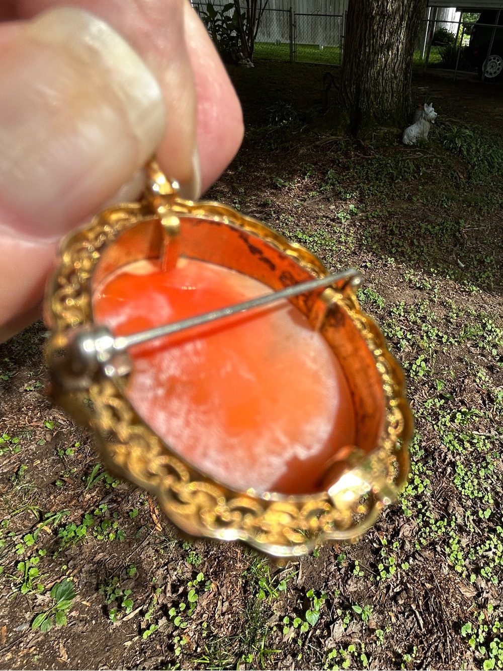 Vintage 1/20 12K Gold Filled Cameo Brooch/Pendant Hand Carved Shell - Picture 8 of 8